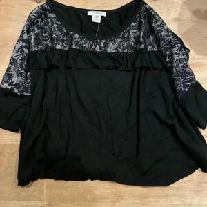 NWT Swoon VTG Lace ruffled crop top Whimsygoth Witchy Fairygrunge  L